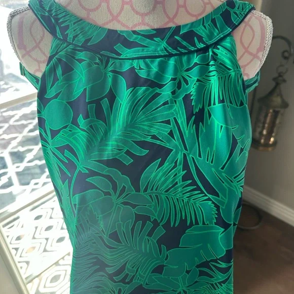 Lands' End Green Tropical One Piece Swimsuit - Picture 2 of 4